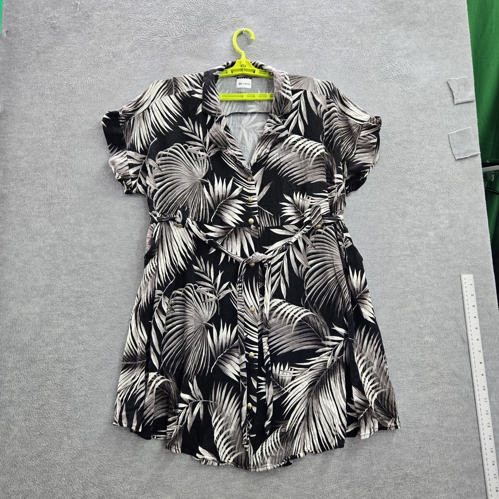 Torrid Women Dress‎ 1 Black Floral Collared Cover Up Short Sleeve